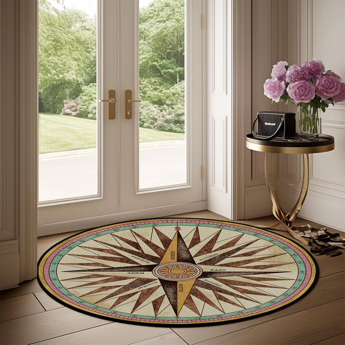 3 ft Round Gaming Rug Non Slip Floor Mat Office Gaming Room