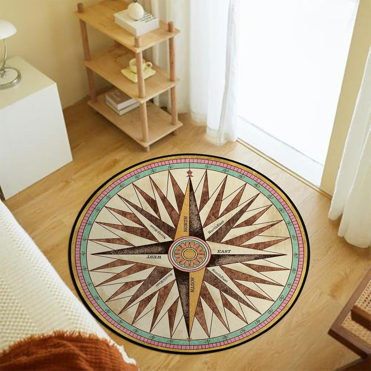 3 ft Round Gaming Rug Non Slip Floor Mat Office Gaming Room