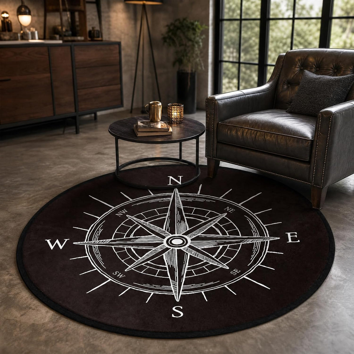 3 ft Round Gaming Rug Non Slip Floor Mat Office Gaming Room