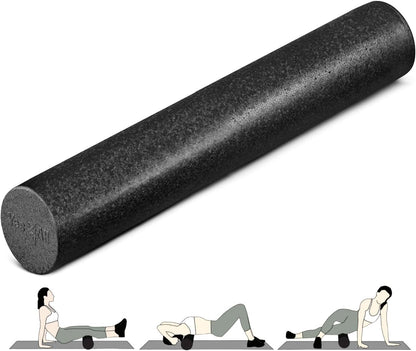 Foam Roller, EPP High-Density Material, High Firmness Level, Back Roller for Athlete & Professional, Suitable for Back, Stretching, & Pilates, 12/18/24/36 inch - Blue Speckled, 12 in