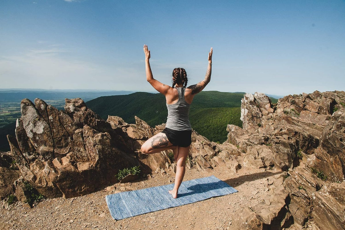 Organic Cotton Mysore Yoga Rug - Ideal Yoga Rug Mat for Restorative Yoga and Meditation - Machine Washable