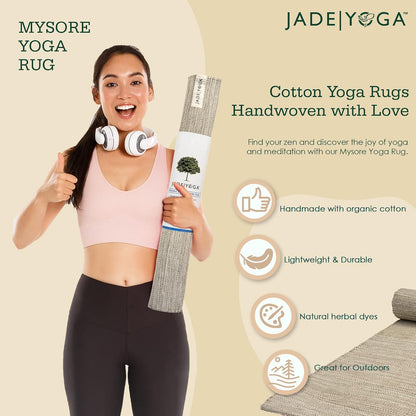 Organic Cotton Mysore Yoga Rug - Ideal Yoga Rug Mat for Restorative Yoga and Meditation - Machine Washable