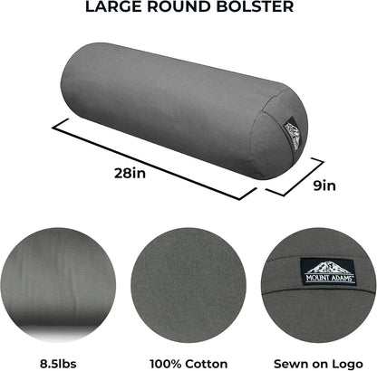 24"x8" Round Yoga Bolster with Handles