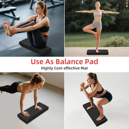 1/2 Inch 70"x24" Foldable TPE Yoga Mat, Thick Non Slip Pilates Mat