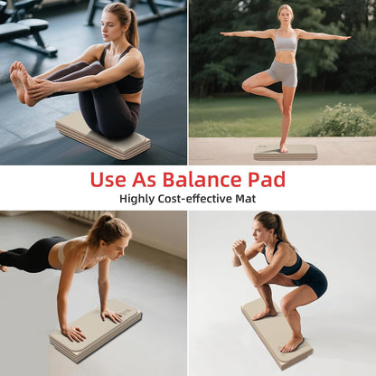 1/2 Inch 70"x24" Foldable TPE Yoga Mat, Thick Non Slip Pilates Mat
