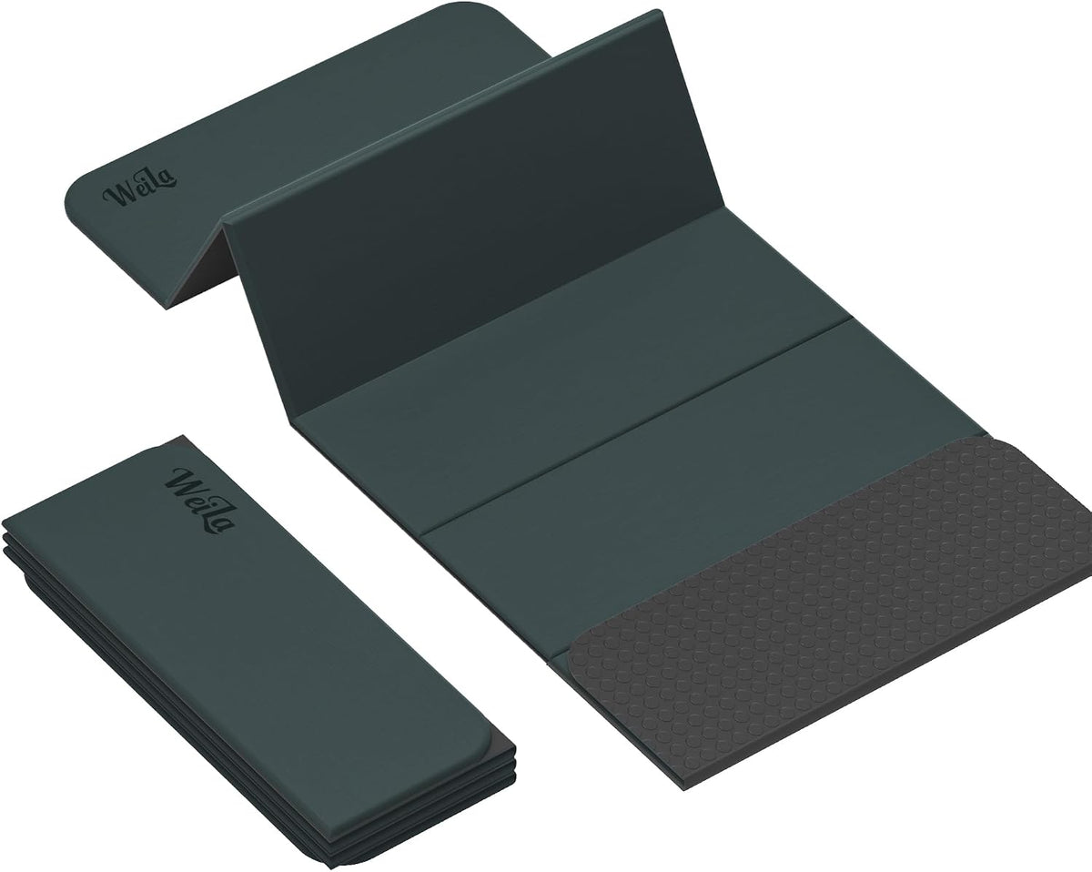 1/2 Inch 70"x24" Foldable TPE Yoga Mat, Thick Non Slip Pilates Mat