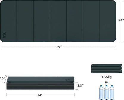 1/2 Inch 70"x24" Foldable TPE Yoga Mat, Thick Non Slip Pilates Mat