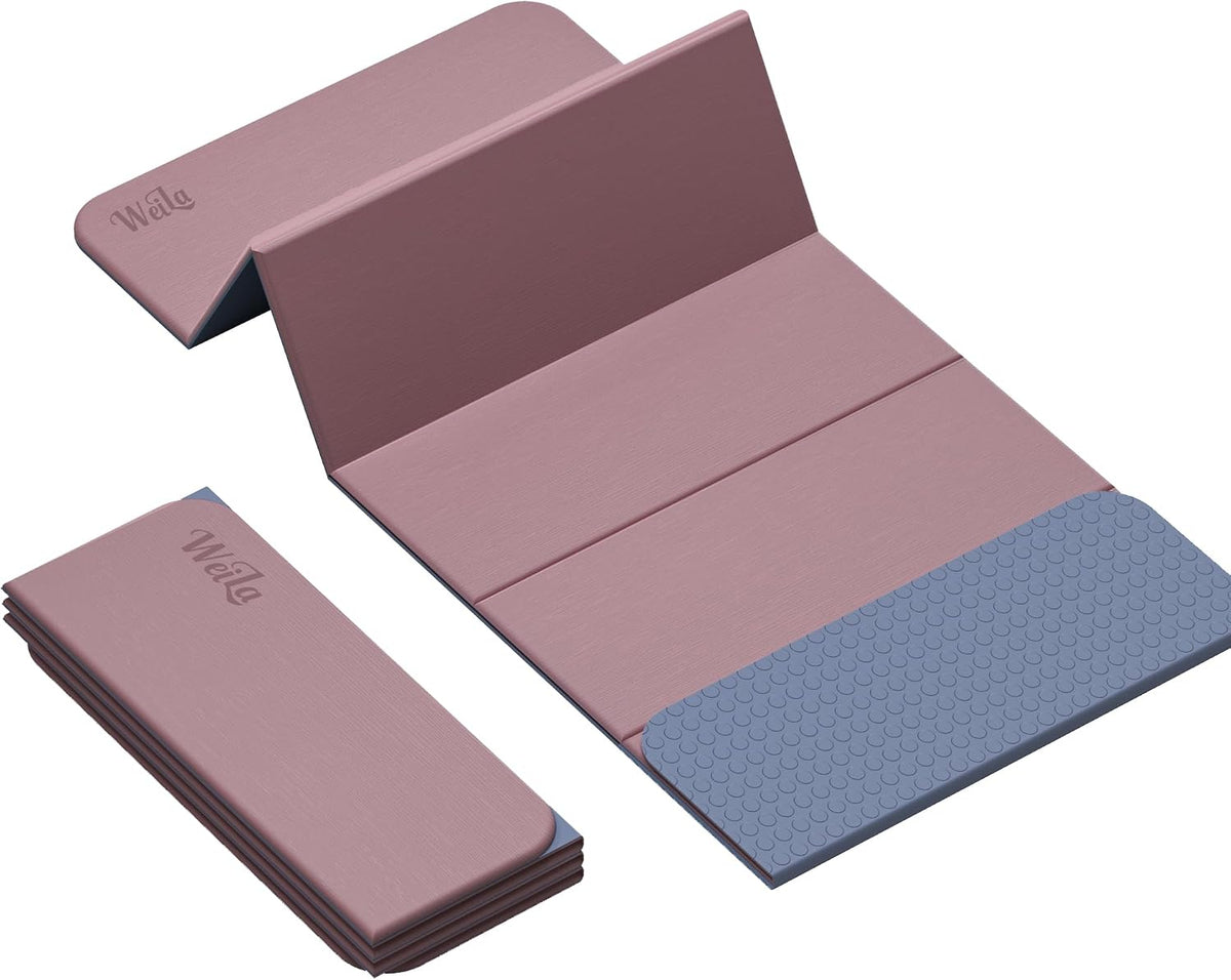 1/2 Inch 70"x24" Foldable TPE Yoga Mat, Thick Non Slip Pilates Mat