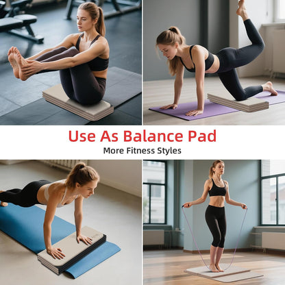 1/2 Inch 70"x24" Foldable TPE Yoga Mat, Thick Non Slip Pilates Mat