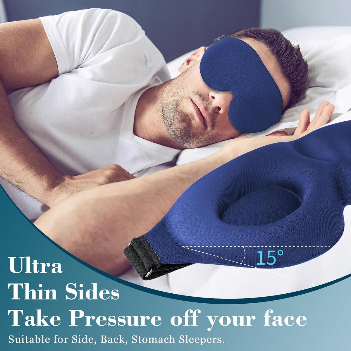 Sleep Mask for Side Sleeper, Light Blocking Eye Mask for Women Men