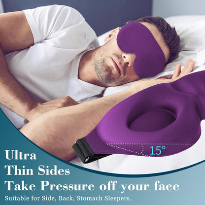 Sleep Mask for Side Sleeper, Light Blocking Eye Mask for Women Men