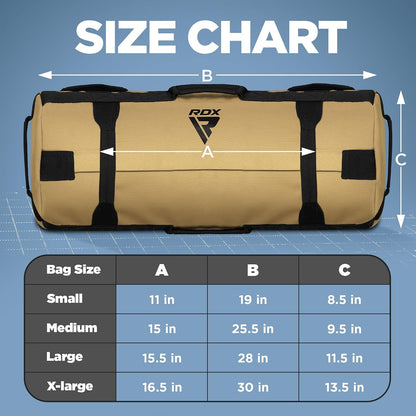 Sandbag for Fitness Weights Training, Unfilled Power Bags with Handles, 5-200 LBs Adjustable Weighted Slam Bag for Strength Powerlifting Running Heavy Workout Home Gym Exercise, Sold AS UNFILLED