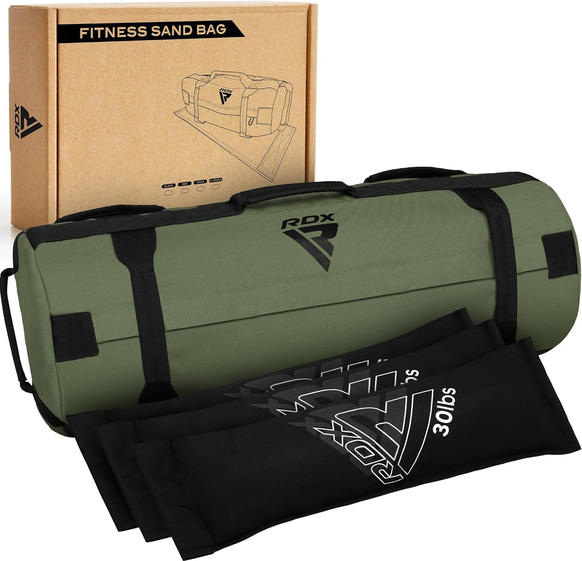 Sandbag for Fitness Weights Training, Unfilled Power Bags with Handles, 5-200 LBs Adjustable Weighted Slam Bag for Strength Powerlifting Running Heavy Workout Home Gym Exercise, Sold AS UNFILLED