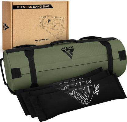 Sandbag for Fitness Weights Training, Unfilled Power Bags with Handles, 5-200 LBs Adjustable Weighted Slam Bag for Strength Powerlifting Running Heavy Workout Home Gym Exercise, Sold AS UNFILLED