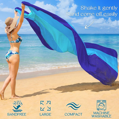 Beach Blanket Waterproof Sandproof Large 78''X81''/10'X9' Beach Towel Mat