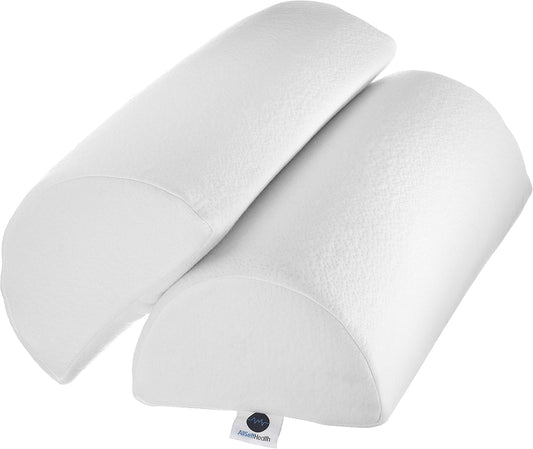 2 Pack Half Moon Bolster Pillow for Legs - Knee Pillow for Back Sleeping