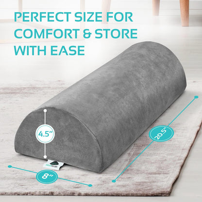 2 Pack Half Moon Bolster Pillow for Legs - Knee Pillow for Back Sleeping