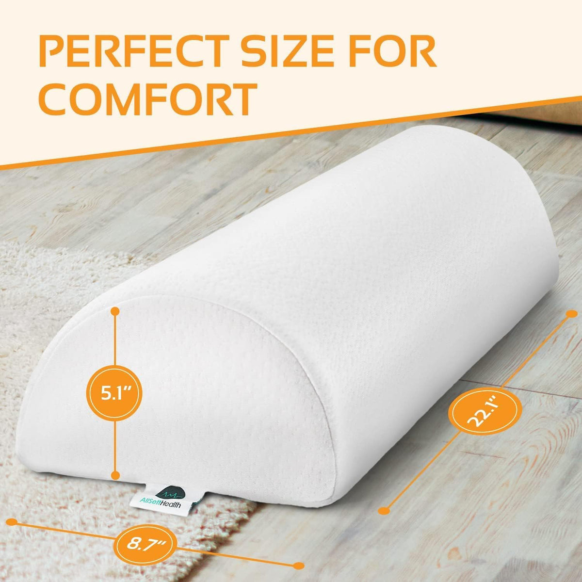 2 Pack Half Moon Bolster Pillow for Legs - Knee Pillow for Back Sleeping