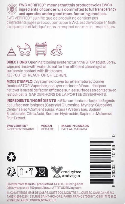 Baby & Kids Toy Cleaner Spray, EWG Verified, Unscented, 27 fl oz