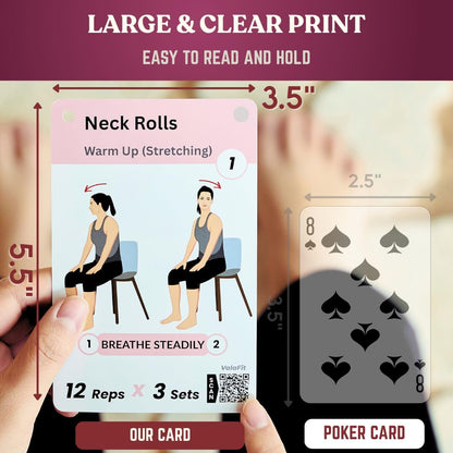 [All-in-One Kit] Chair Yoga for Seniors Over 60 | Cards + Bands + QR Videos