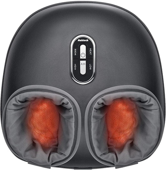 Shiatsu Foot Massager with Heat [2026 Upgraded], 3 Modes Deep Kneading Therapy Air Compression, Feet Massage for Plantar Fasciitis, Relaxation Gifts for Men Women Mom Dad Birthday