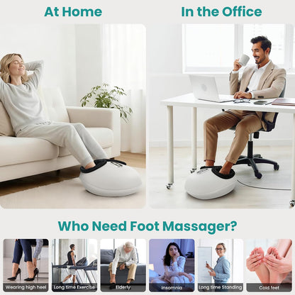 Shiatsu Foot Massager with Heat [2026 Upgraded], 3 Modes Deep Kneading Therapy Air Compression, Feet Massage for Plantar Fasciitis, Relaxation Gifts for Men Women Mom Dad Birthday