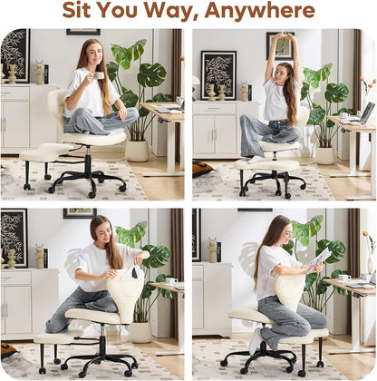 Ergonomic Cross Legged Office Chair, Home Office Desk Chair