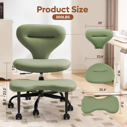 Ergonomic Cross Legged Office Chair, Home Office Desk Chair