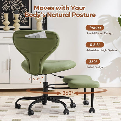 Ergonomic Cross Legged Office Chair, Home Office Desk Chair