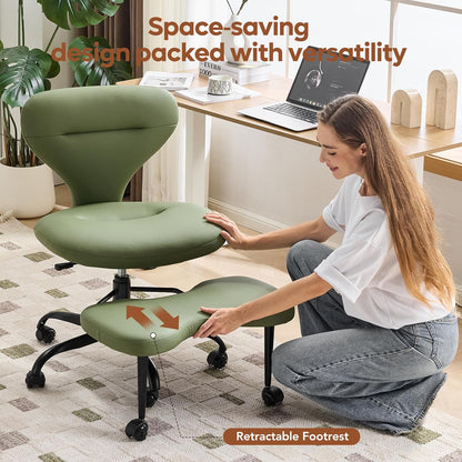 Ergonomic Cross Legged Office Chair, Home Office Desk Chair
