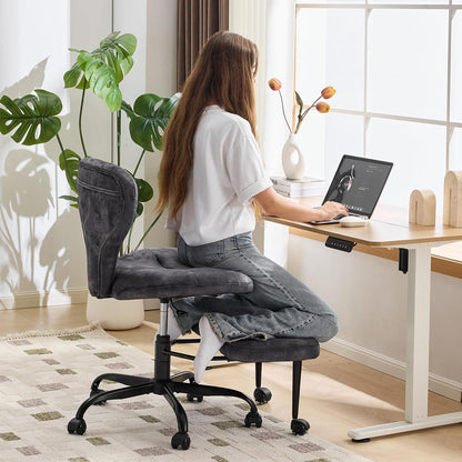 Ergonomic Cross Legged Office Chair, Home Office Desk Chair
