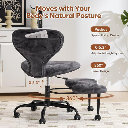 Ergonomic Cross Legged Office Chair, Home Office Desk Chair