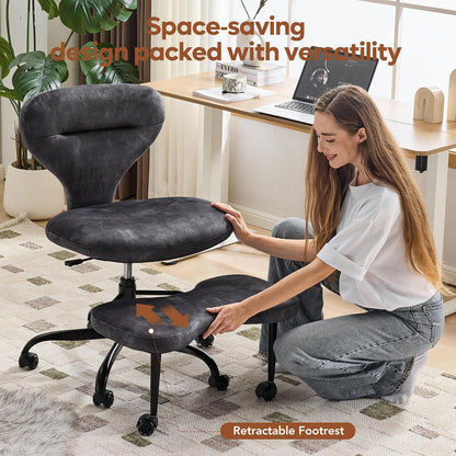 Ergonomic Cross Legged Office Chair, Home Office Desk Chair