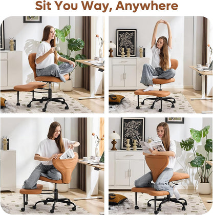 Ergonomic Cross Legged Office Chair, Home Office Desk Chair