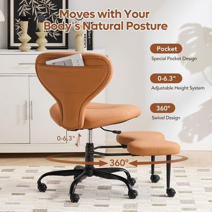 Ergonomic Cross Legged Office Chair, Home Office Desk Chair