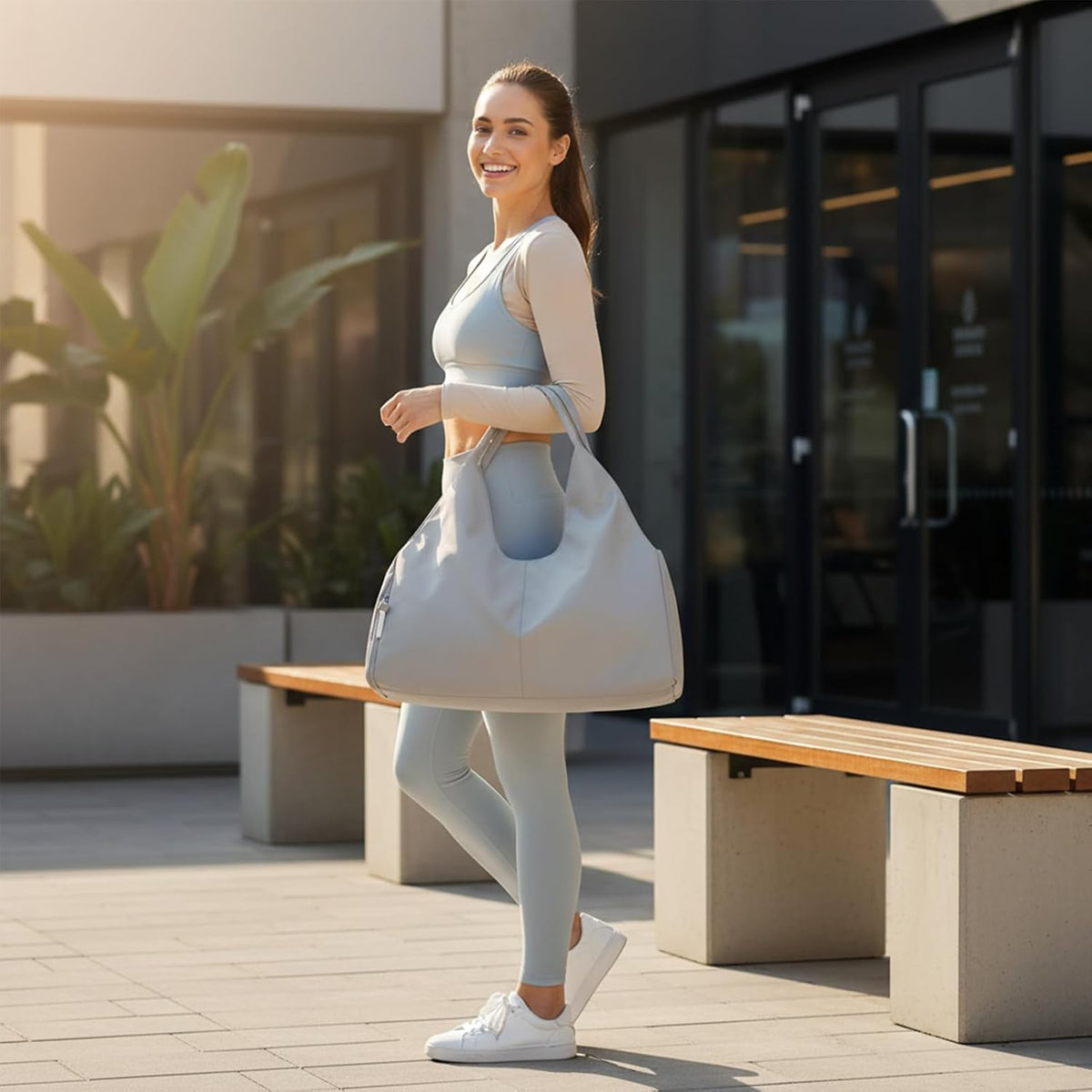 Gym Bag For Women With Shoes Compartment & Wet Dry