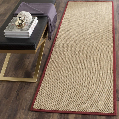SAFAVIEH Area Rug 11x15 - Natural Fiber Collection - Large - Maize & Linen Color, Sisal, Woven Design with Border (NF141B) - Colors B