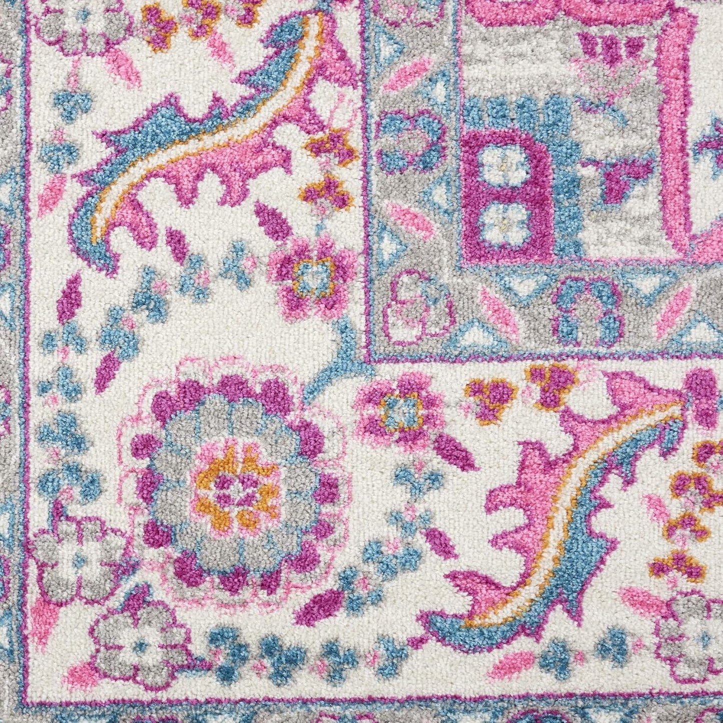 Nourison Home Passion Teal Multicolor 9' x 12' Area Rug - Easy Clean, Non Shedding, Bed Room, Living Room, Dining Room, Kitchen (9' x 12')