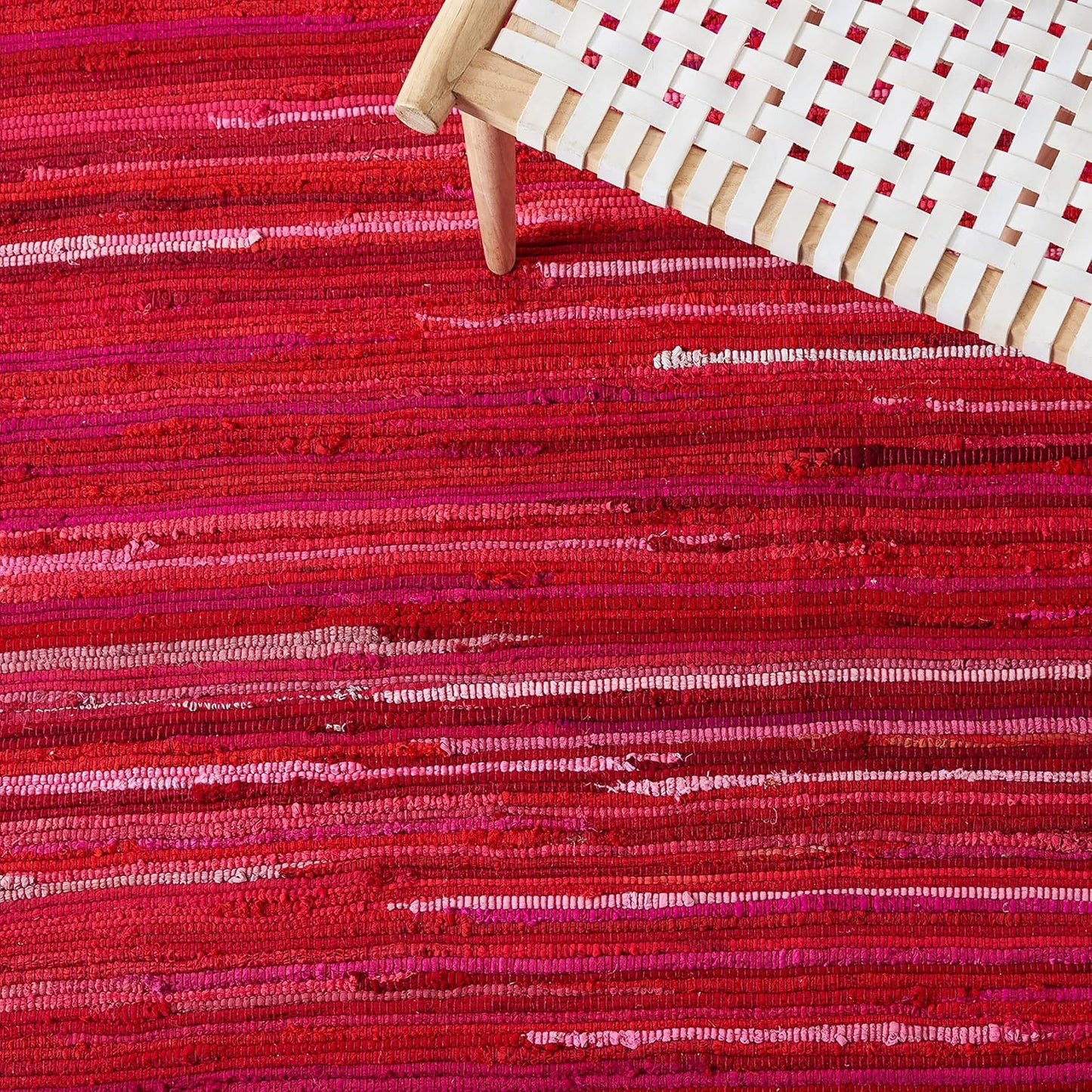 SAFAVIEH Area Rug 3x5 - Rag Rug Collection - Blue & Multi, Handmade Cotton, Boho Stripe Pattern, Ideal for Entryway, Living Room, Bedroom, Dining Space (RAR130B)