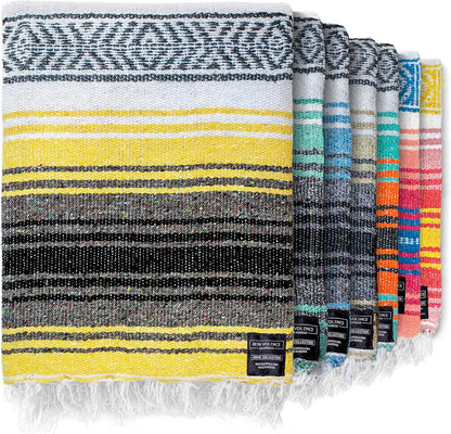 Benevolence LA Authentic Handwoven Mexican Blanket | Yoga Blankets, Outdoor, Picnic, Beach, Camping | Equestrian Saddle | Serape 50x70 inches - Coral, Pack of 1