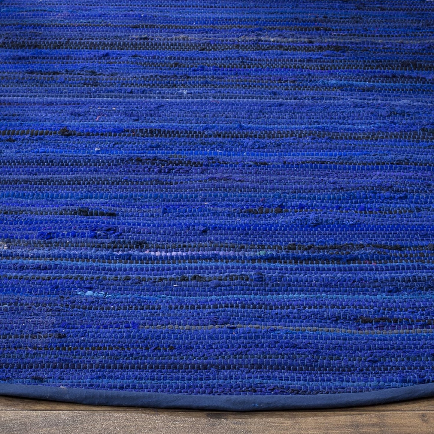 SAFAVIEH Area Rug 3x5 - Rag Rug Collection - Blue & Multi, Handmade Cotton, Boho Stripe Pattern, Ideal for Entryway, Living Room, Bedroom, Dining Space (RAR130B)