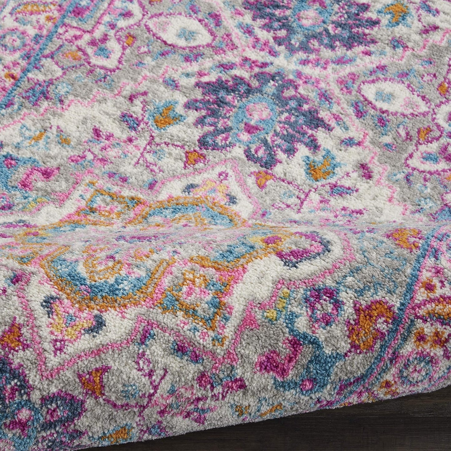 Nourison Home Passion Teal Multicolor 9' x 12' Area Rug - Easy Clean, Non Shedding, Bed Room, Living Room, Dining Room, Kitchen (9' x 12')