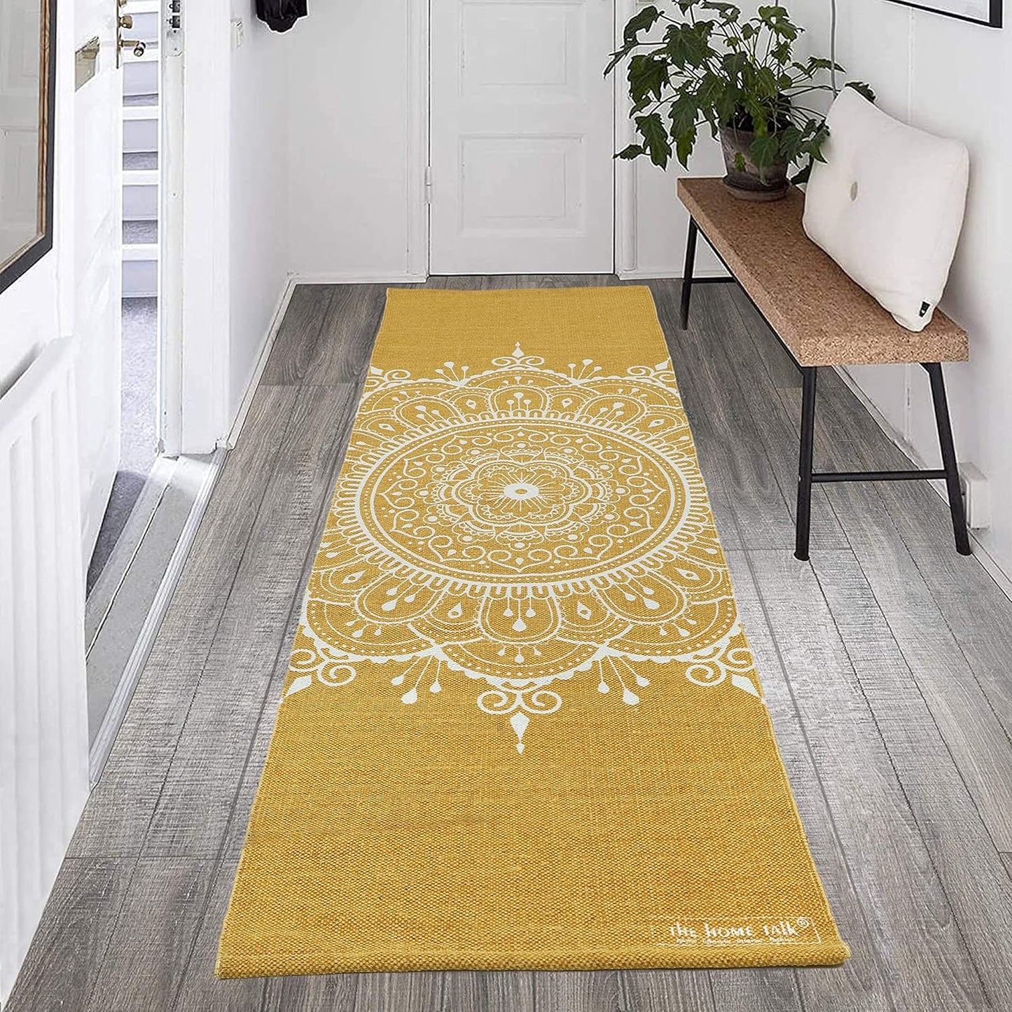 Hand Woven 100% Cotton Yoga Mat- Thick Handloom Made in India- for Gym Floor Exercise - Runner for Bedroom