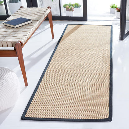 SAFAVIEH Area Rug 11x15 - Natural Fiber Collection - Large - Maize & Linen Color, Sisal, Woven Design with Border (NF141B) - Colors B