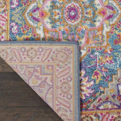 Nourison Home Passion Teal Multicolor 9' x 12' Area Rug - Easy Clean, Non Shedding, Bed Room, Living Room, Dining Room, Kitchen (9' x 12')