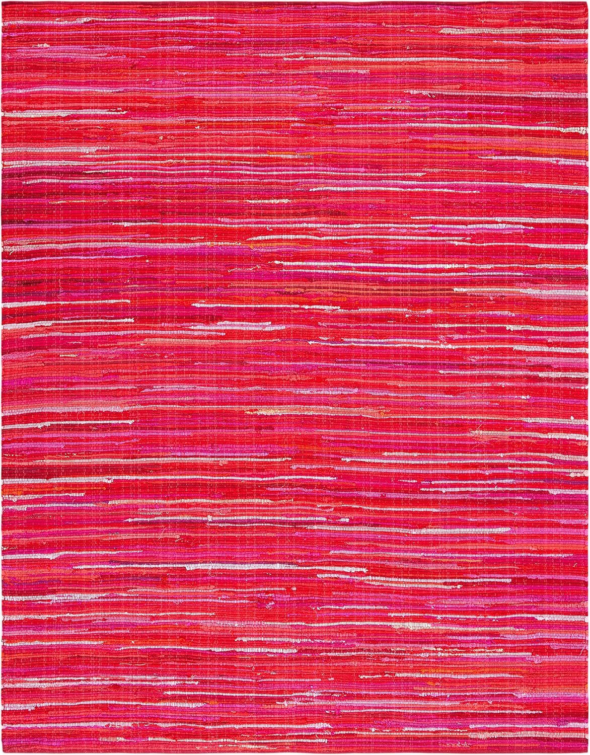 SAFAVIEH Area Rug 3x5 - Rag Rug Collection - Blue & Multi, Handmade Cotton, Boho Stripe Pattern, Ideal for Entryway, Living Room, Bedroom, Dining Space (RAR130B)