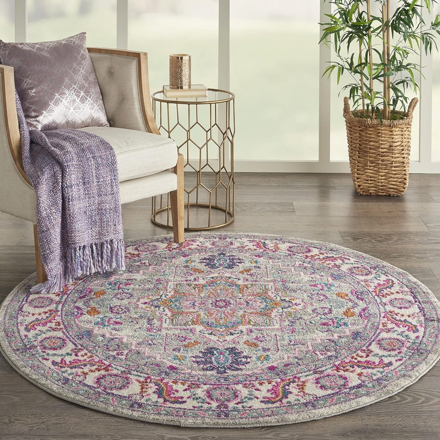 Nourison Home Passion Teal Multicolor 9' x 12' Area Rug - Easy Clean, Non Shedding, Bed Room, Living Room, Dining Room, Kitchen (9' x 12')