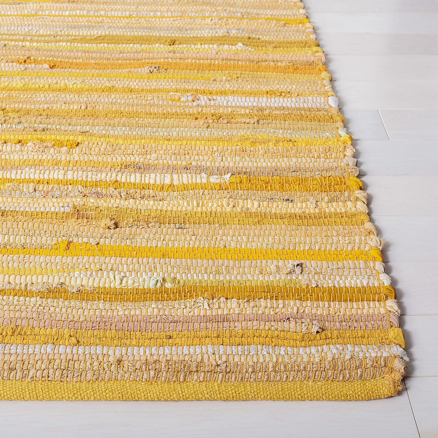 SAFAVIEH Area Rug 3x5 - Rag Rug Collection - Blue & Multi, Handmade Cotton, Boho Stripe Pattern, Ideal for Entryway, Living Room, Bedroom, Dining Space (RAR130B)