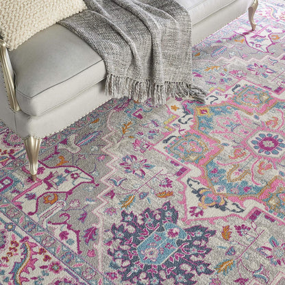 Nourison Home Passion Teal Multicolor 9' x 12' Area Rug - Easy Clean, Non Shedding, Bed Room, Living Room, Dining Room, Kitchen (9' x 12')