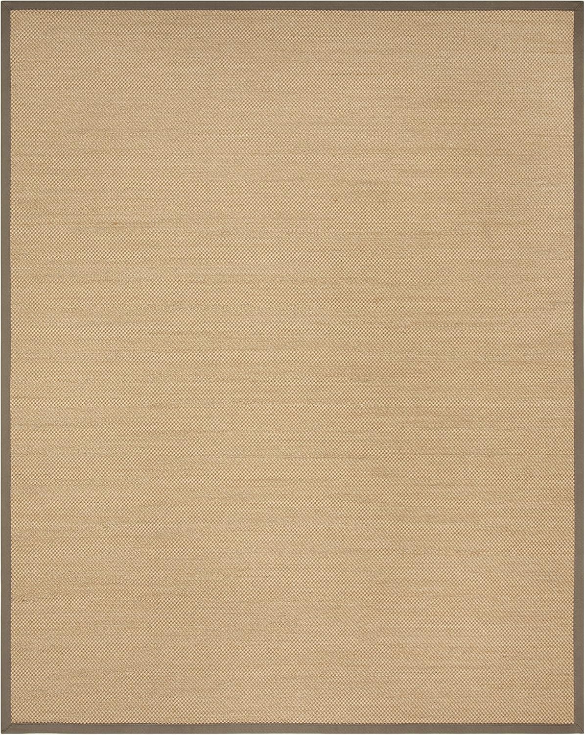 SAFAVIEH Area Rug 11x15 - Natural Fiber Collection - Large - Maize & Linen Color, Sisal, Woven Design with Border (NF141B) - Colors A